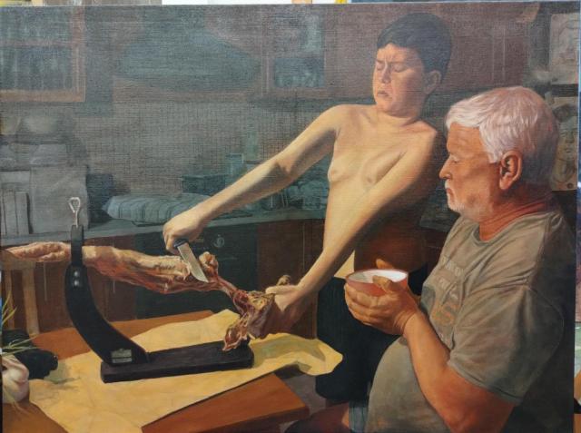 Šimon Bolcek, Vojtěch s nohou prasečí, olej na plátně, 120 x 80 cm, do 06/26